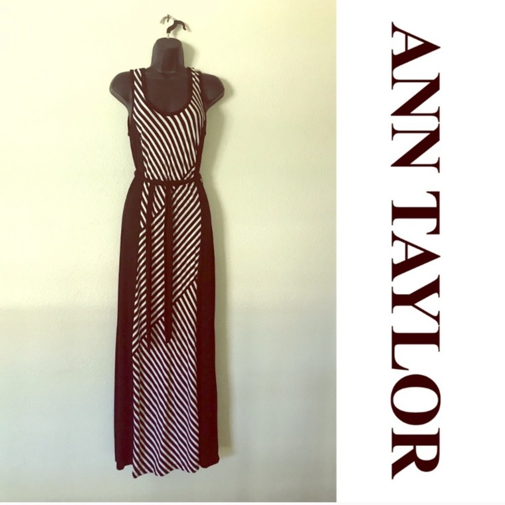 ANN TAYLOR PETITES - black & white maxi dress